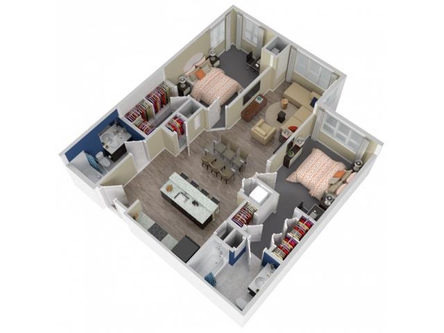 2 Bed floor plan